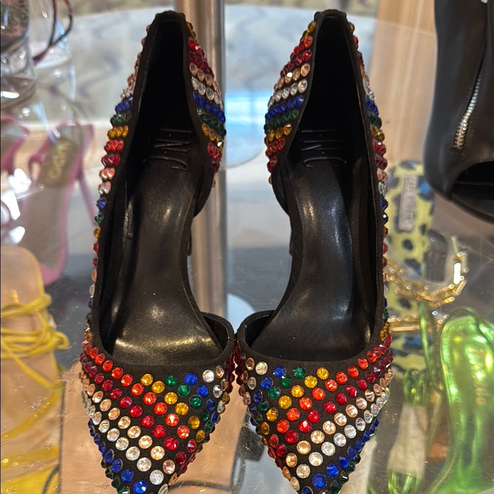INC NWOT Colorful Rhinestone Embellished Women's Heels